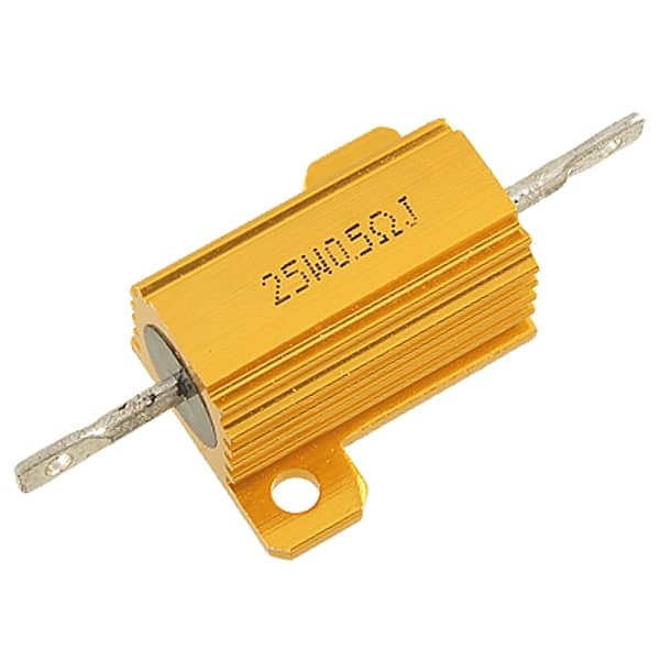 Unique Bargains 25W 0.5 Ohm 5% Aluminum Casing Wire Wound Resistor Gold ...