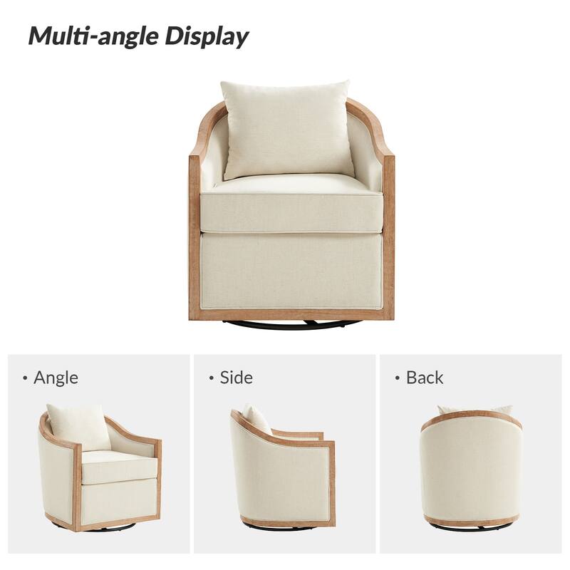 Pat Jess Farmhouse Solid Wood Swivel Chair Set of 2 by HULALA HOME