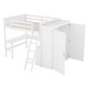 preview thumbnail 6 of 7, White Solid Pine Loft Bed with Desk, Shelves, Wardrobe, Guardrails
