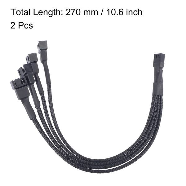 Fan Power Supply Cable 1 to 4 Converter w 3 Pin 4 Pin for CPU 10.6Inch