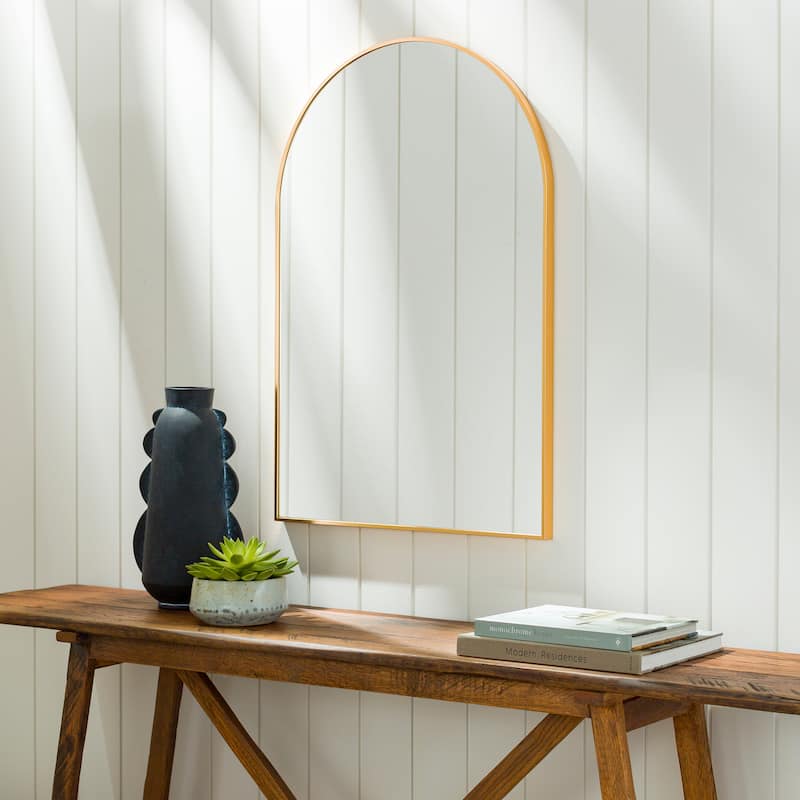 Livabliss Aranya Modern Aluminum Arched Accent Mirror