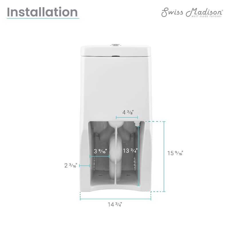 Swiss Madison SM-1T108 Monaco One Piece Elongated Dual 0.8/1.28 GPF Toilet - White