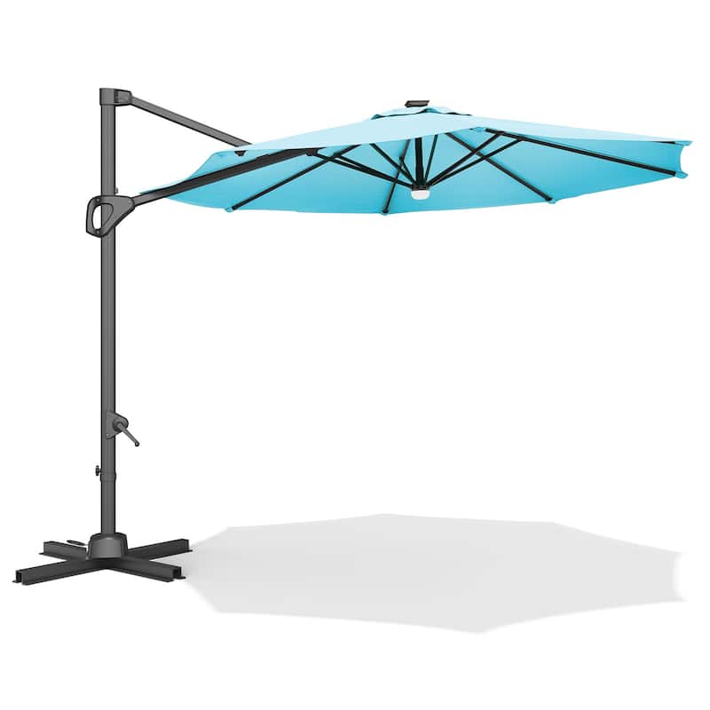 10FT Outdoor Cantilever Umbrella Patio Umbrella with Base