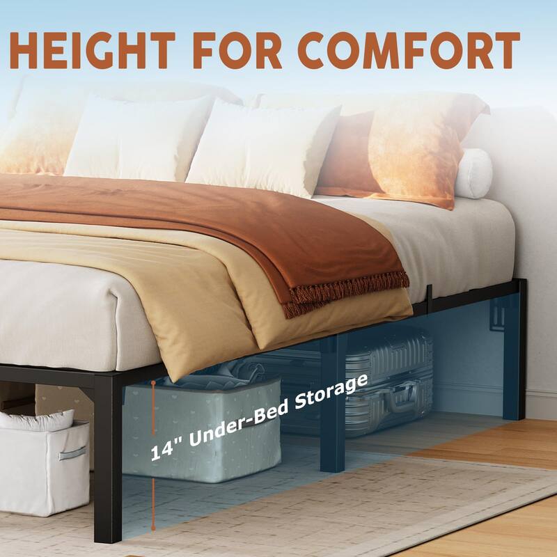 6 Inch Tiwn Bed Frame, Heavy Duty Metal Platform Bed Frame with Durable Iron Slat Support and Legs