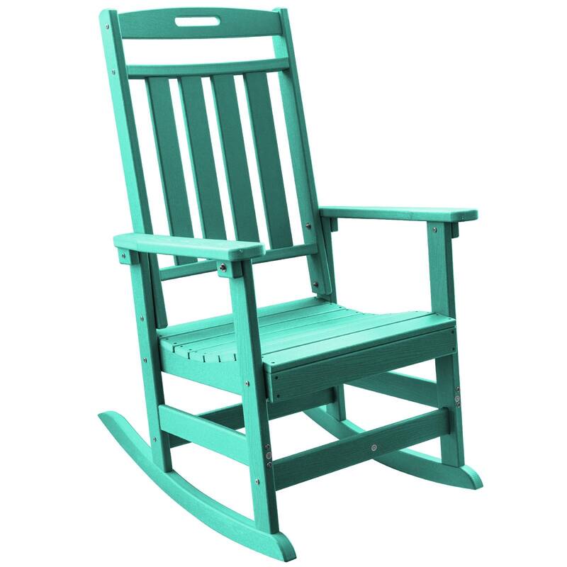 HDPE All-Weather Outdoor Rocking Chair, Porch Deck Rocker