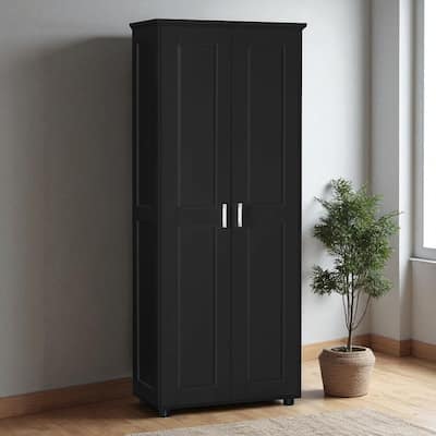 Storage Cabinet with Two Doors, Adjustable Shelf, Freestanding MDF Organizer for Bathroom or Office