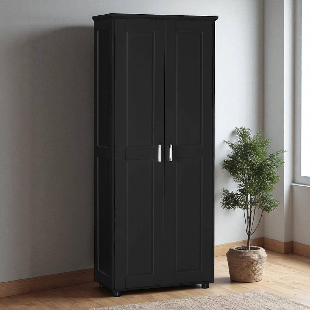 Storage Cabinet with Two Doors, Adjustable Shelf, Freestanding MDF Organizer for Bathroom or Office