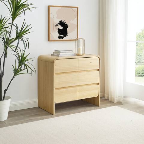 MUSEHOMEINC Modern Solid Wood 3 Drawer Dresser for Bedroom-Modern Floating Design Chests of Drawers, 3 Tier Storage Organizer