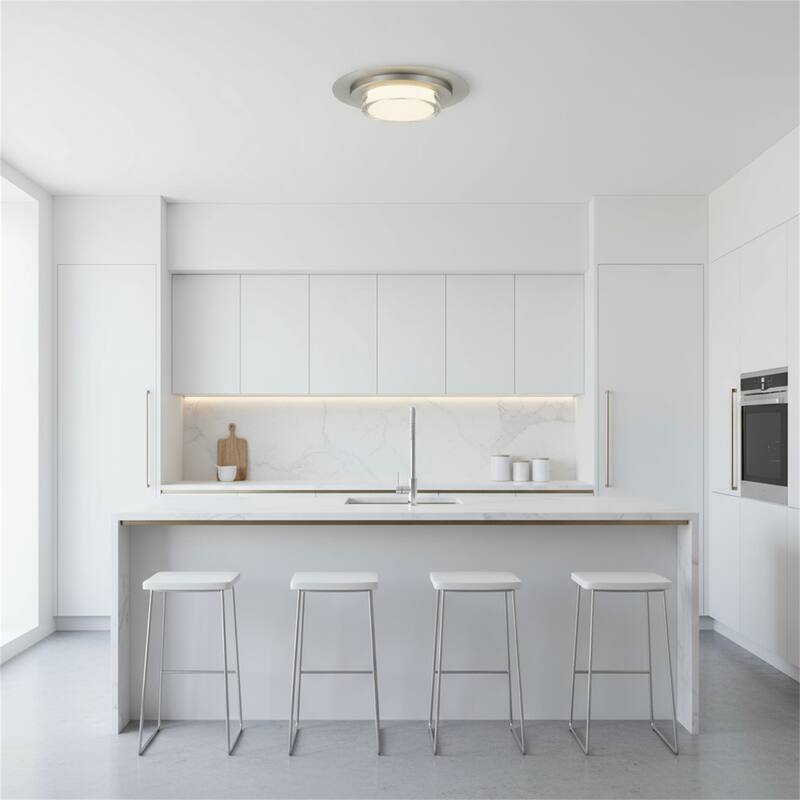 16 inch Square Chrome Integrated LED Flush Mount