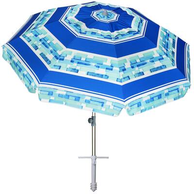 7ft Heavy Duty Windproof Portable Beach Umbrella,Adjustable Height with Tilt Aluminum Pole, Portable UV 50+ Protection Carry Bag