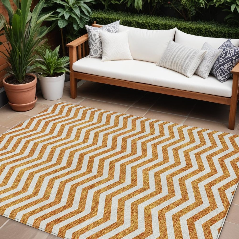 HomeRoots Chevron Transitional Rectangle Outdoor Rug