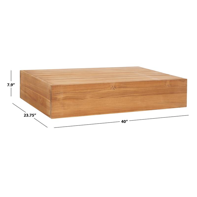 SAFAVIEH Couture Clella Brazilian Teak Coffee Table - 40 In. W x 24 In. D x 8 In. H - 40Wx24Dx8H