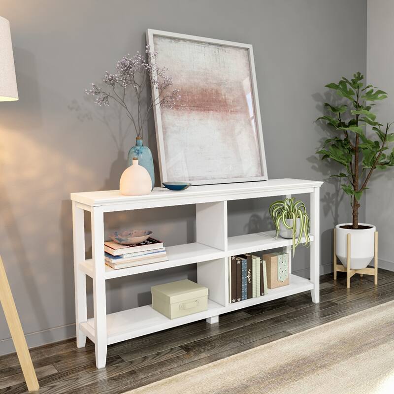 62-Inch High 4-Shelf Open Bookcase with Espresso Wood Shelves and Black Metal Frame for Storage and Display - 53.875