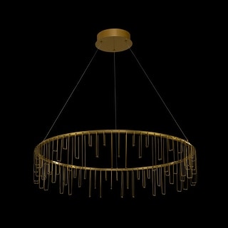 Lucerna 32" LED Chandelier in Stainless Steel Gold