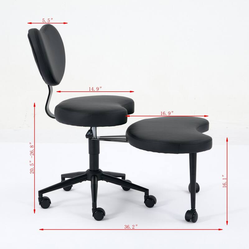Criss Cross Desk Chair with Lumbar Support and Adjustable Stool - N/A