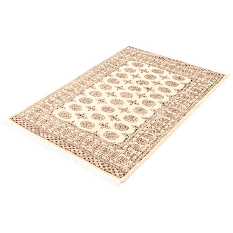ECARPETGALLERY Hand-knotted Peshawar Bokhara Beige Wool Rug - 4'7 x 6'7