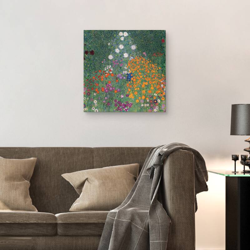 Flowery Garden by Gustav Klimt Canvas Art Print
