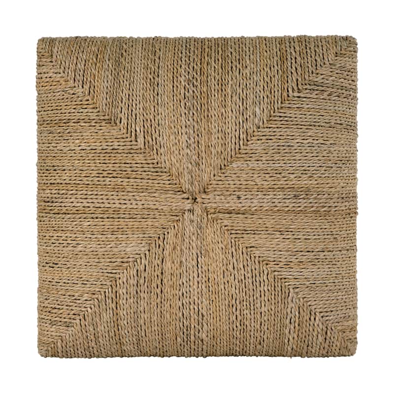 Como 17 in. W Square Banana Leaf Accent Stool