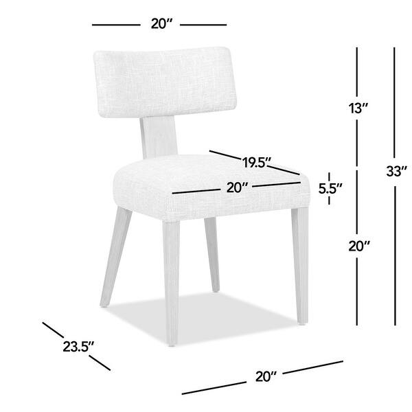 dimension image slide 2 of 3, Louise 20" Chenille Upholstered Split Back Dining Side Chair (Set of 2)