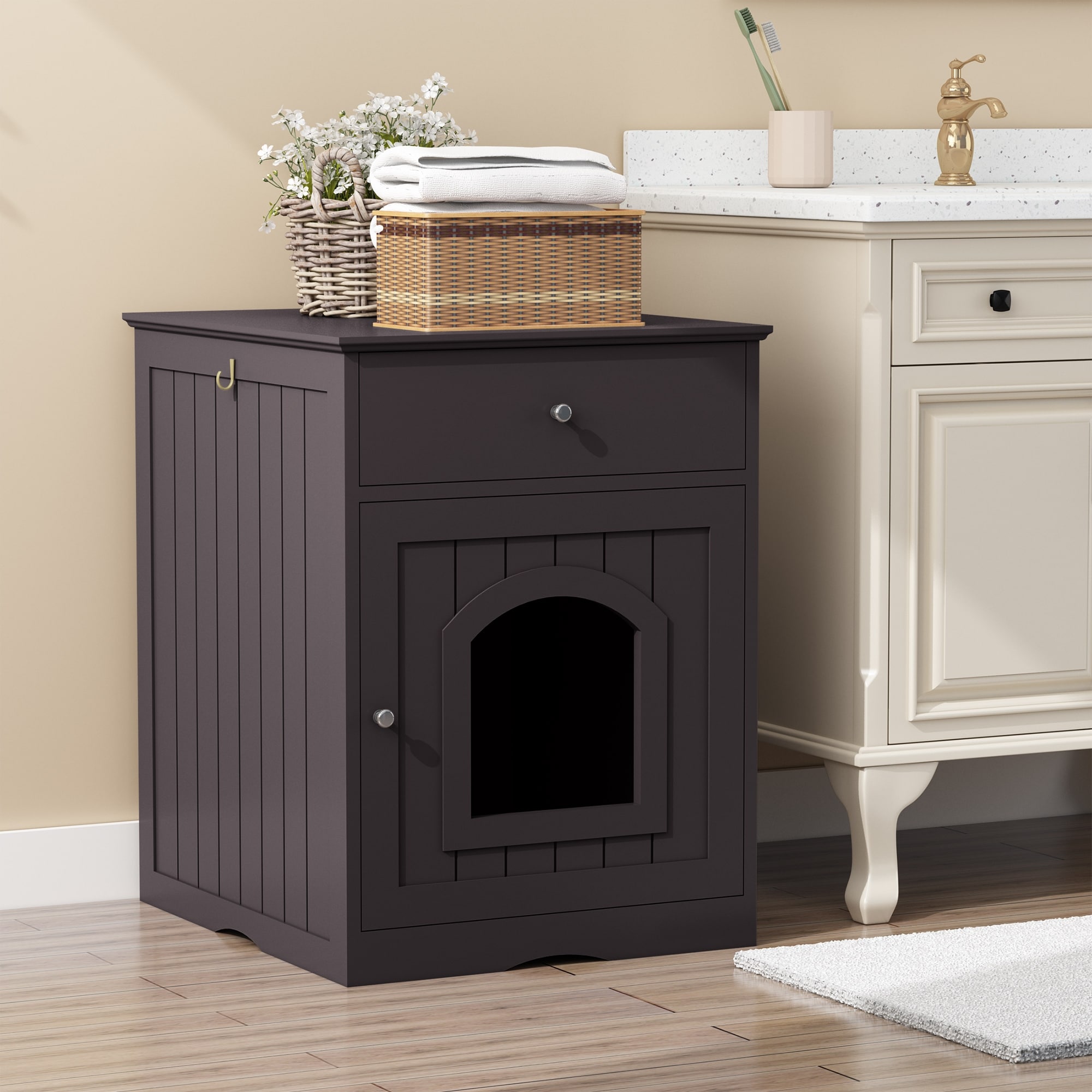 Cat litter top night stand