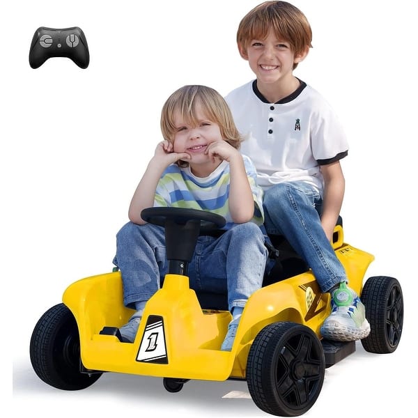 slide 2 of 29, 24V 2 Seaters Kids Ride On Car Toy with Remote Control Yellow