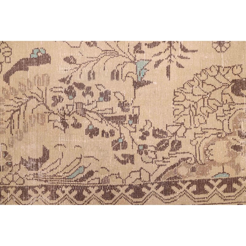 ECARPETGALLERY Hand-knotted Antalya Vintage Beige Wool Rug - 7'7 x 10'4