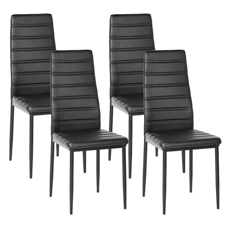Homylin Modern PU Leather Dining Chairs with Metal Legs, Armless Padded Side Chairs for Kitchen & Dining Room