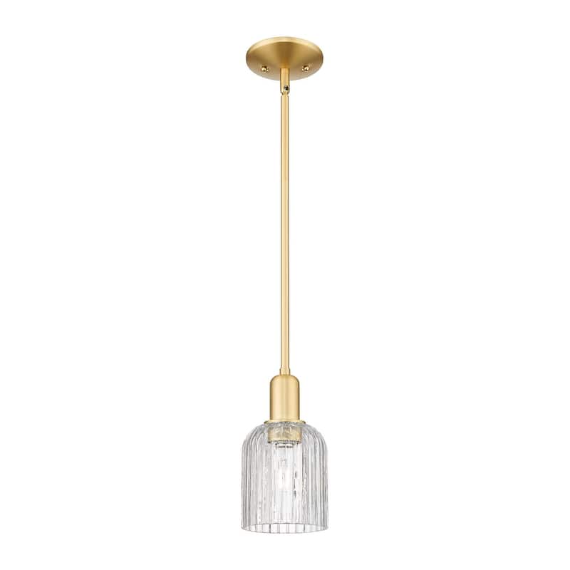 Innovations Lighting 716-1S-10-5 Bridal Veil Pendant Bridal Veil 5" - Satin Gold / Clear