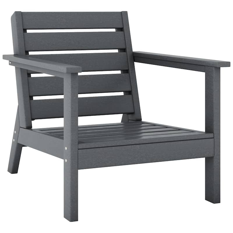 Polytrends Birchwood All Weather Poly HDPE Outdoor Patio Deep Seating Arm Chair - Gray