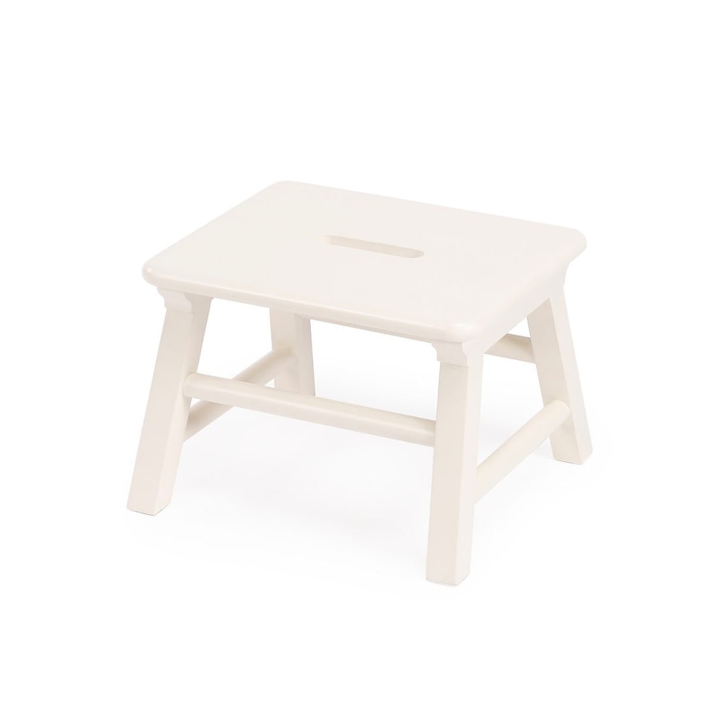 white step stool with storage