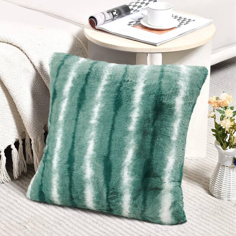 Amanda Stripe fauxfur Throw Pillow Covers Set of 2, NO INSERT