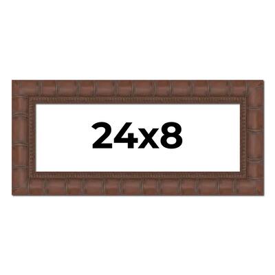 24x8 Frame Pewter Solid Wood Picture Frame Width 1.625 Inches | Interior Frame Depth 0.6875 Inches