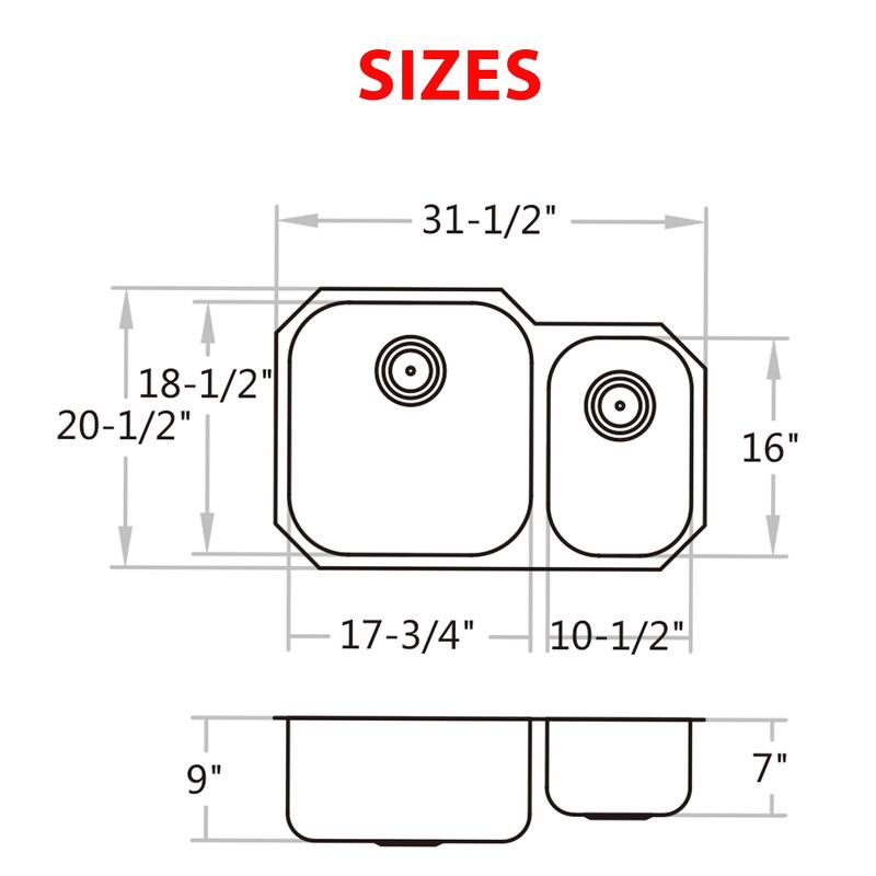 15''/18''/23''/25''/30''/31''/32''/33'' Classic Undermoun Kitchen Sink, Top Mount Kitchen Sink, Singel Bowl Or Double Bowl