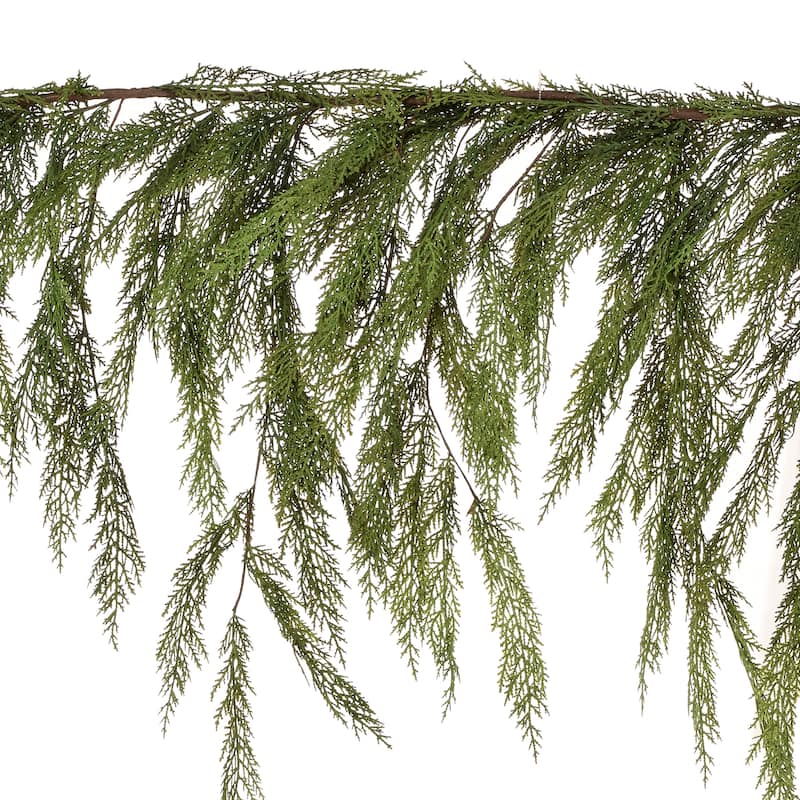 48x27" Natural Touch Cedar Dripping Garland - Green - 48