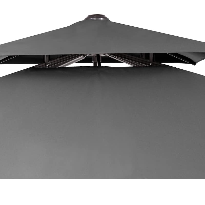 Deluxe 10' x 10' Outdoor Square Double Top Cantilever Umbrella, Base Not Included