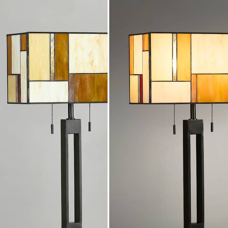 HOMEGLAM Aurae 28" H Modern Tiffany Glass Table LamP