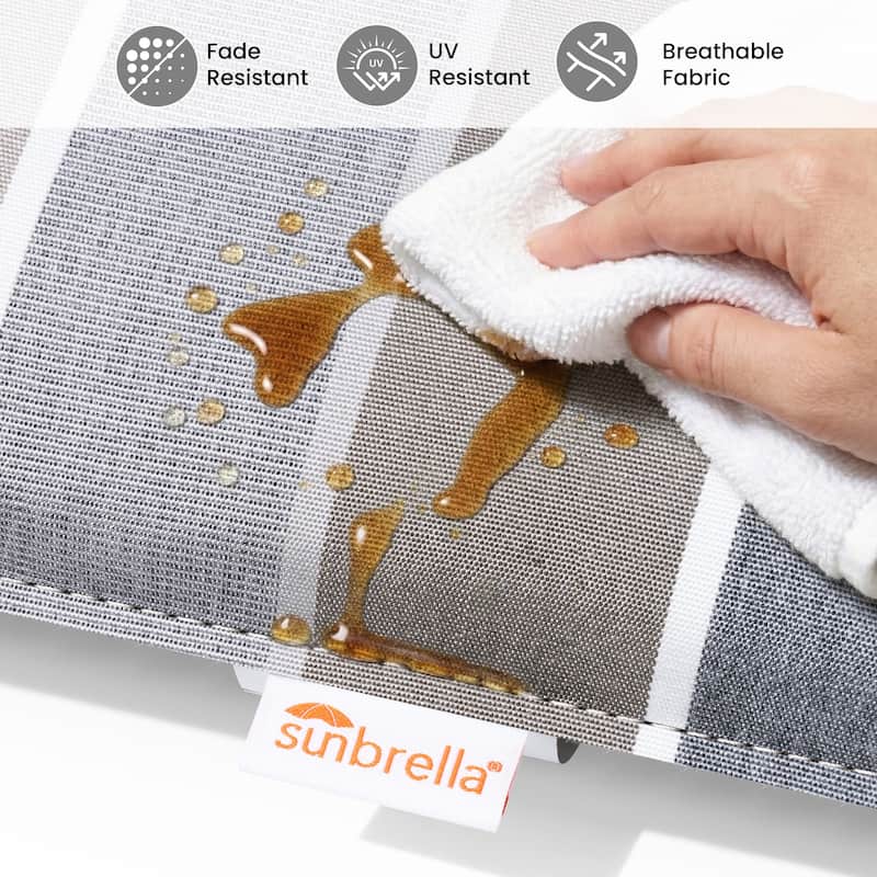 Outdoor Bar Stools Patio Cast Aluminum Swivel Barstools with Sunbrella Cushion