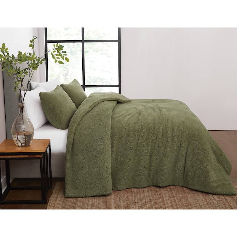 Brooklyn Loom Oversized Marshmallow Sherpa 3 Piece Comforter Set