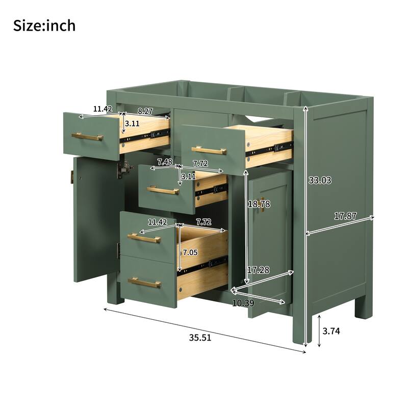 36" Bathroon Storage Cabinet Vanity