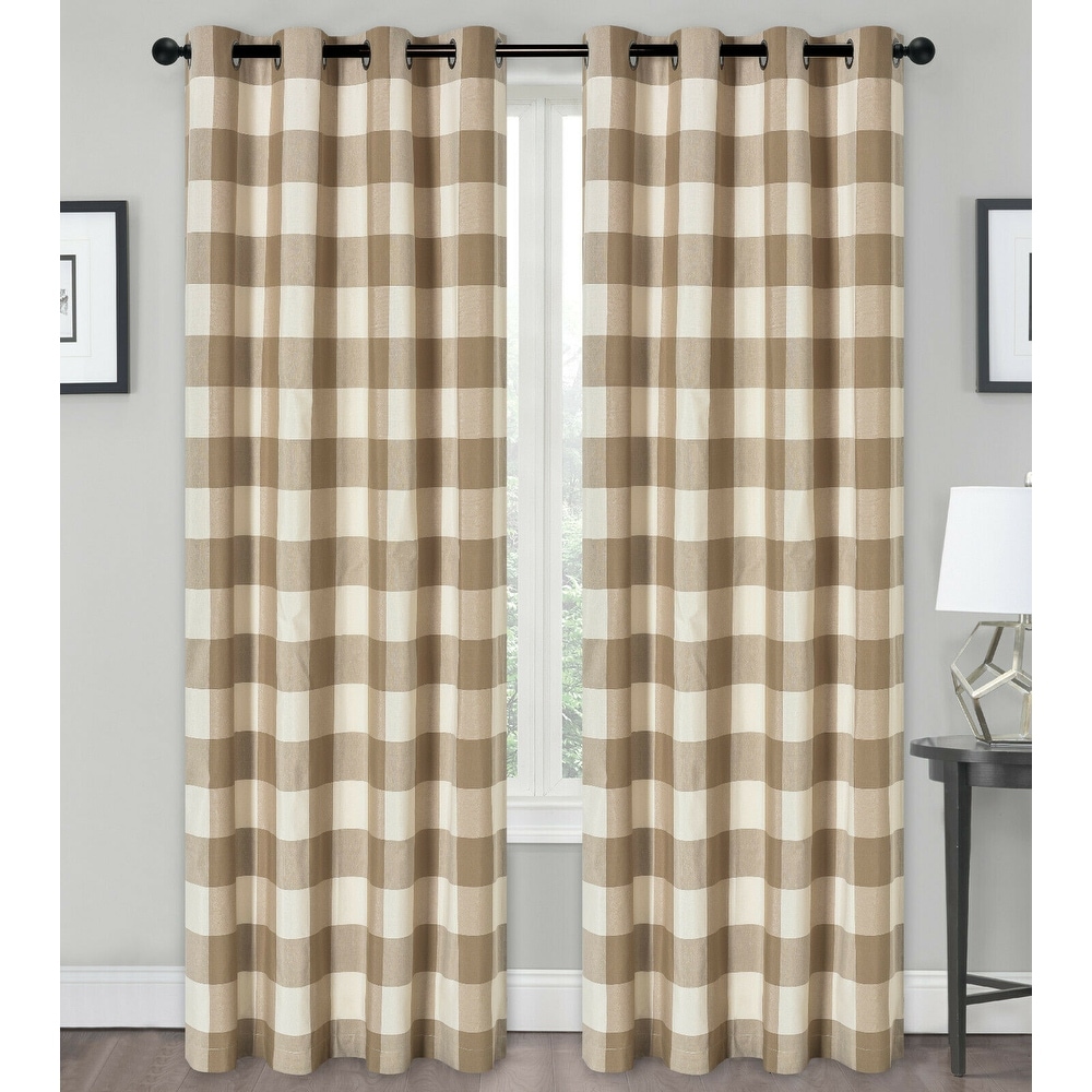 Buffalo Country Farmhouse Gingham Plaid Checkered Window Curtains Assorted Types 