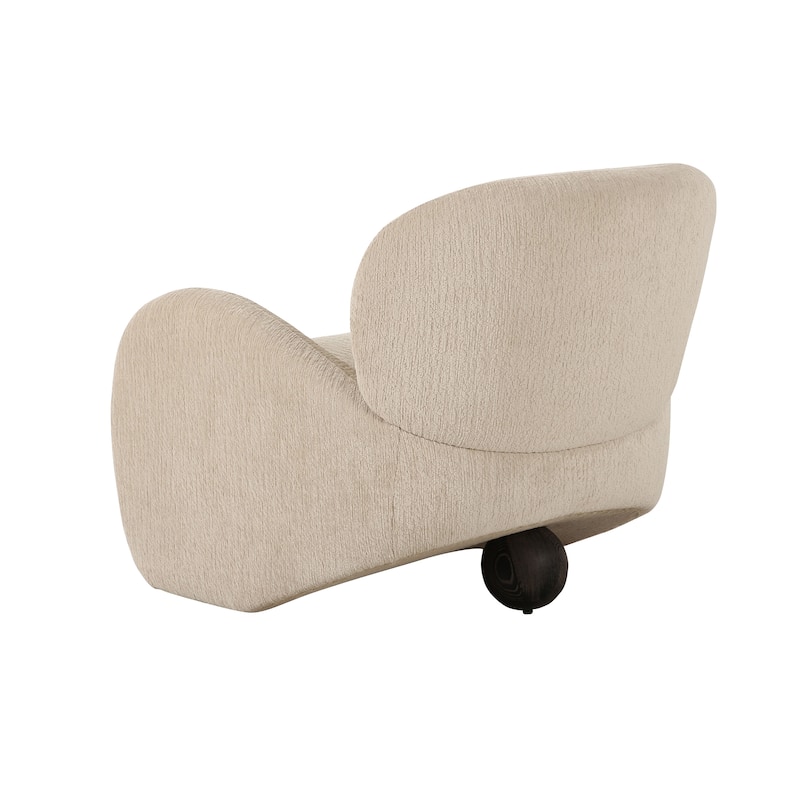 Pasargad Home Moderno Beige Accent Chair with Matching Cushion - W36"xD32"xH30"