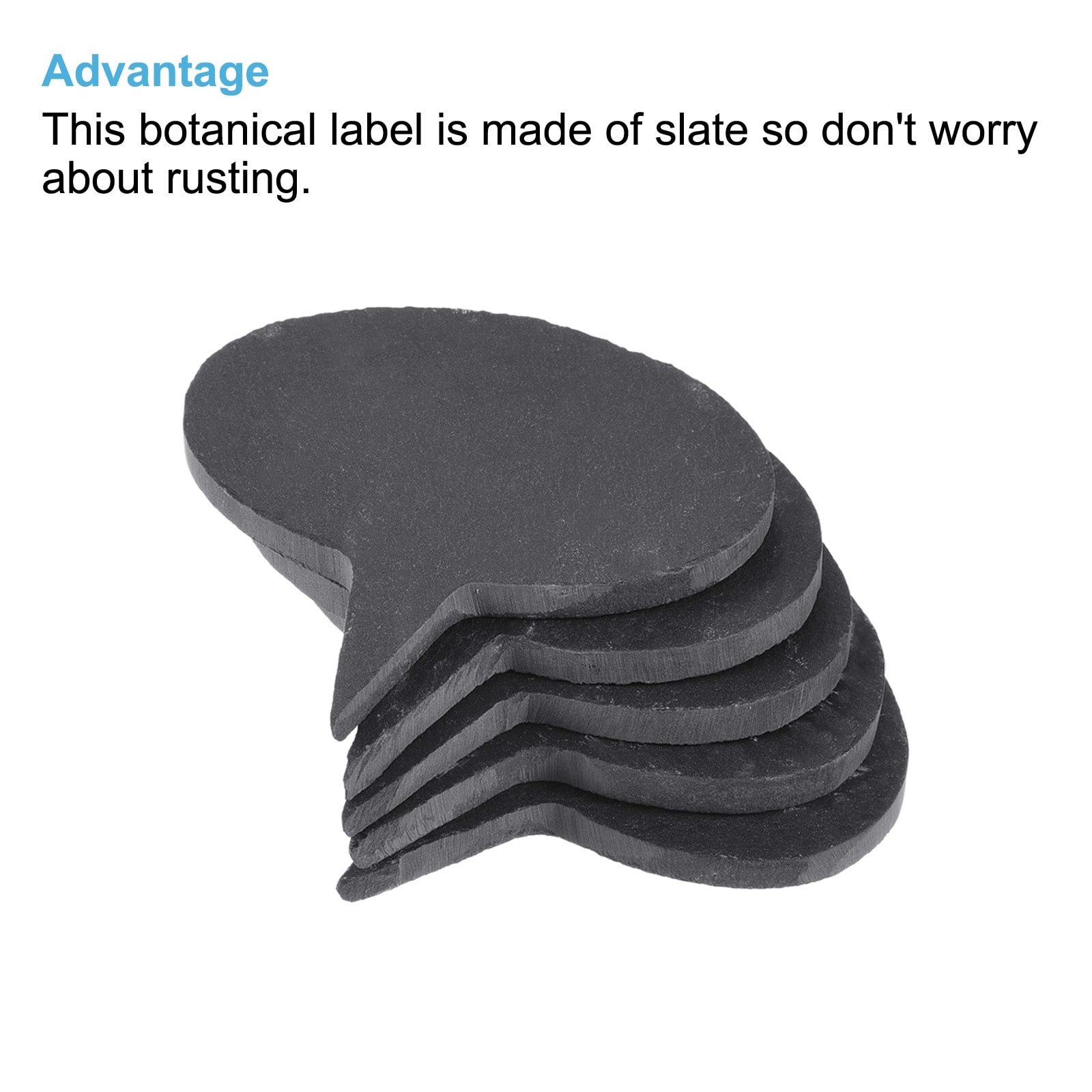 Plant Labels with Pen Slate Oval Shape Marker Tags for Outdoor Garden