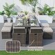 preview thumbnail 8 of 19, 9-Piece Aluminum Dining Set with Tempered Glass Tabletop and Umbrella Hole