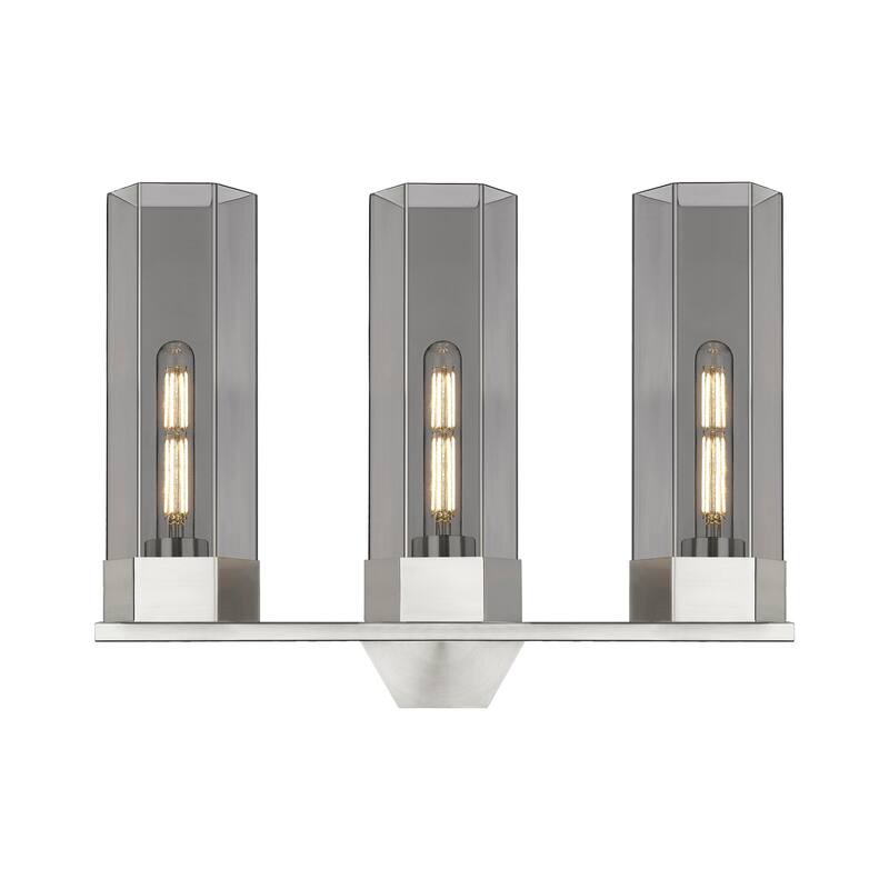 Innovations Lighting 427-3W-17-23 Claverack Vanity Claverack 3 Light - Satin Nickel / Plated Smoke
