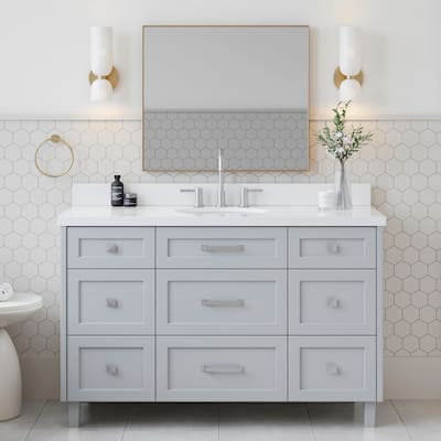Ariel B55WQOVO Monroe 55" Free Standing Single Basin Vanity Set with