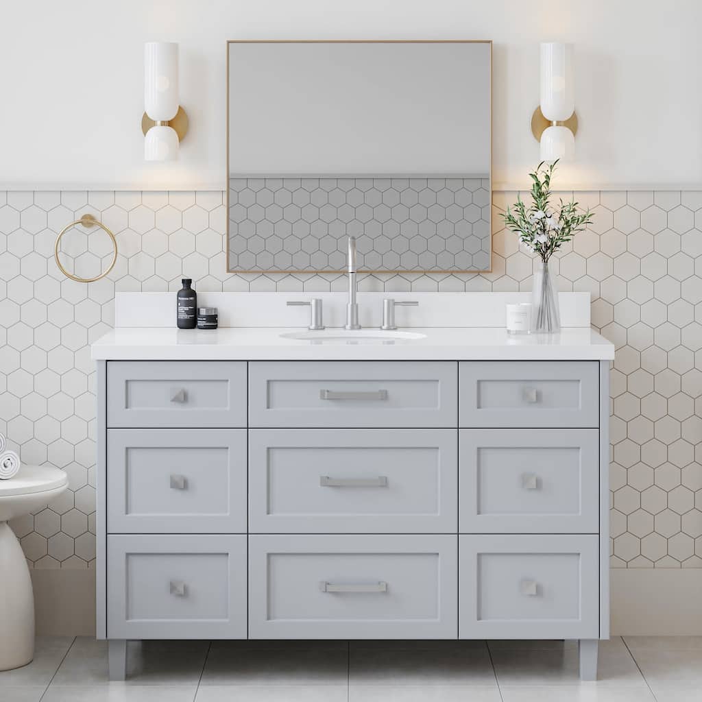 Ariel B55WQOVO Monroe 55" Free Standing Single Basin Vanity Set with