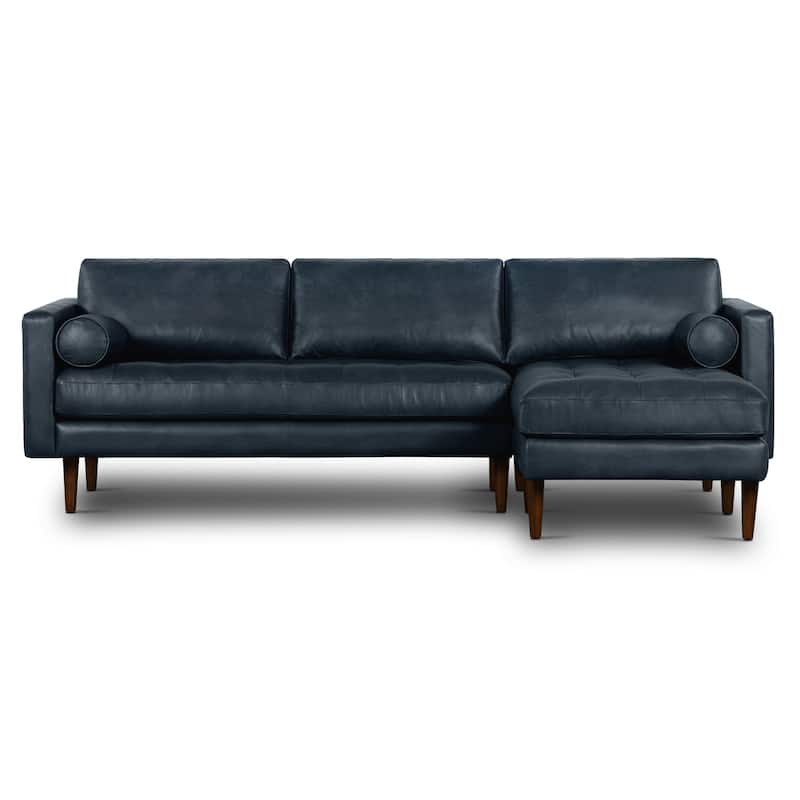 Poly & Bark Napa 104.5" Right-facing Sectional Sofa - Full Grain Genuine Italian Leather