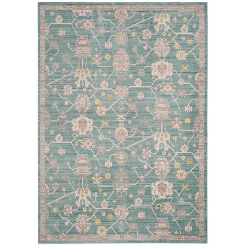 SAFAVIEH Valencia Raushan Distressed Vintage Boho Oriental Polyester Rug - 5' x 8' - Steel Blue