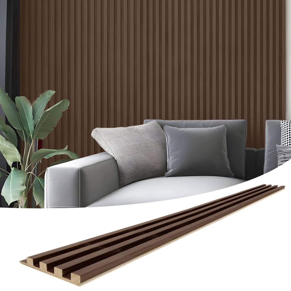 Art3d 103.94''x5.71'' Slat Wood Wall Paneling for Interior and Ceiling Decoration,4-Pack