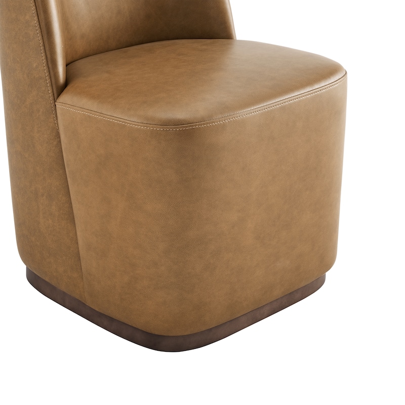 Brian Modern Dining Chairs with Casters&Wood Base Set of 2